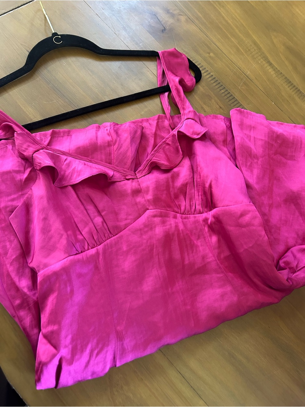 NWT AE Silky Pink Ruffle Babydoll Minidress - Picture 13 of 15